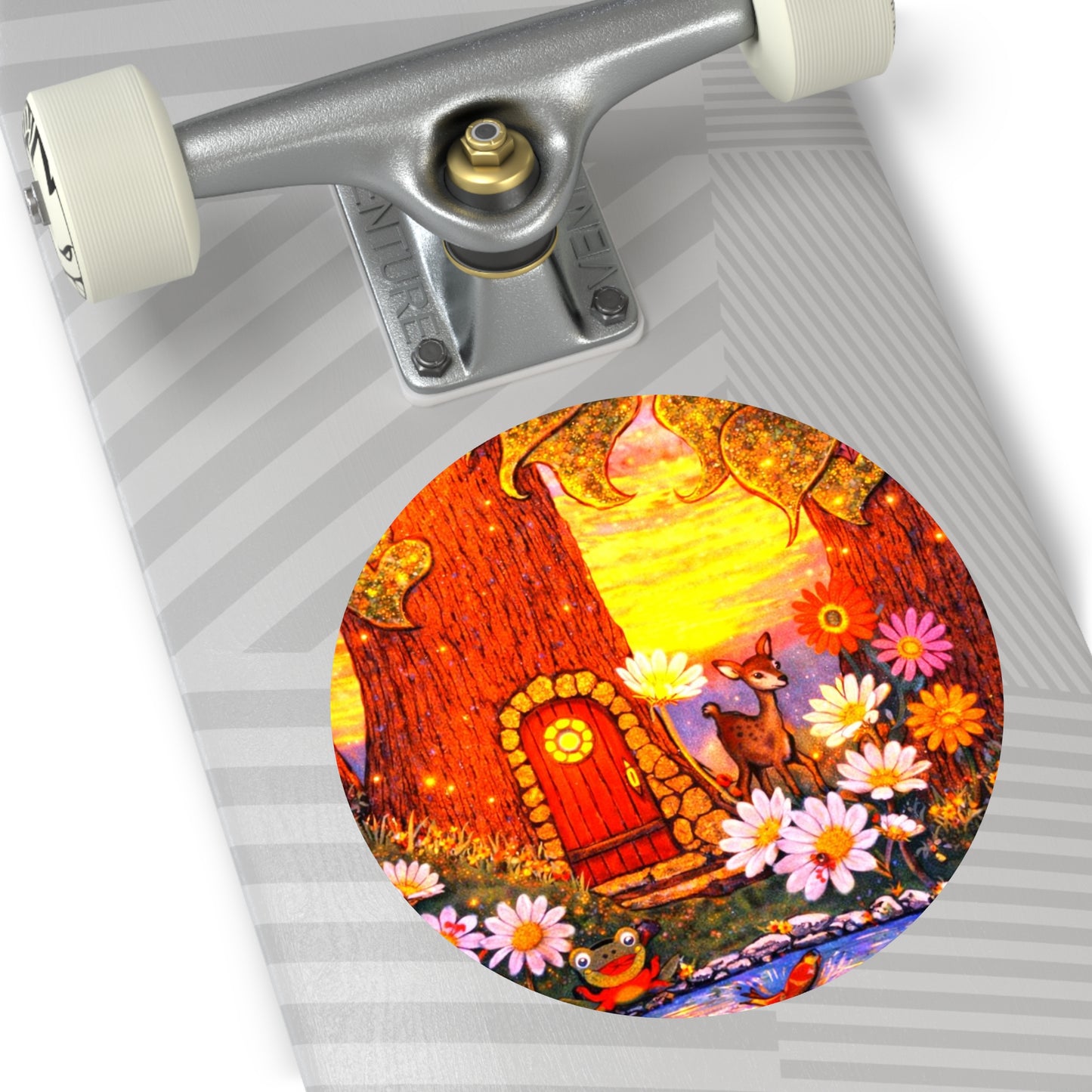 Round Vinyl Sticker Fairy Old Oak Tree — The Land of Wind Fairies Series