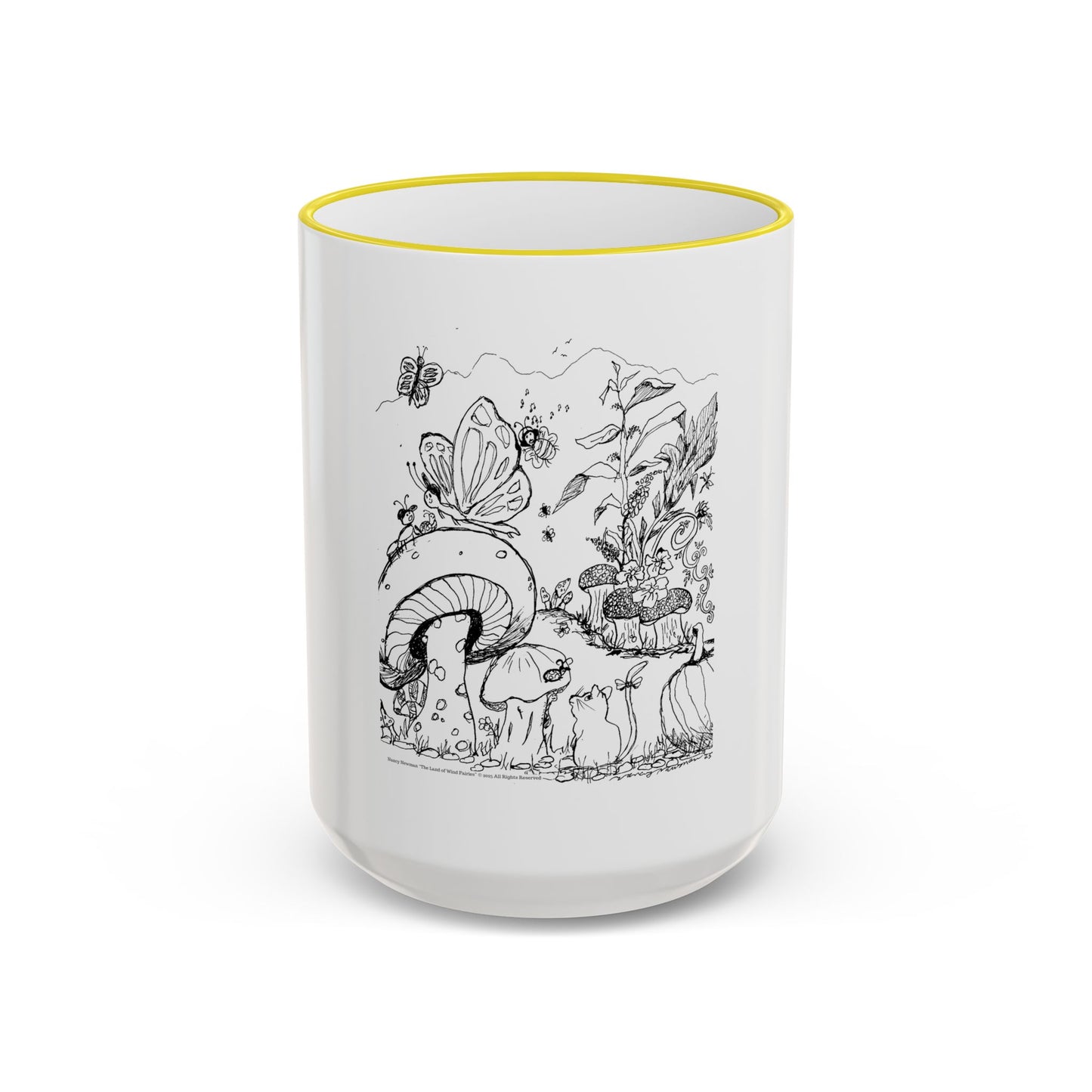 Mug 11oz with Handle – Wind Fairy Mushroom Garden™ (Land of Wind Fairies™)