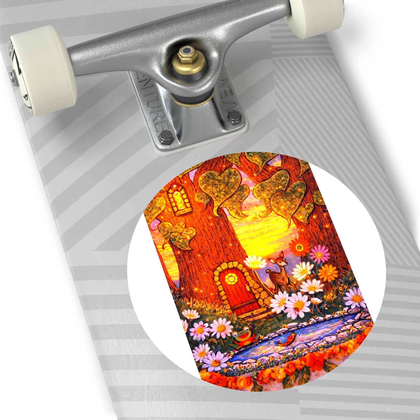 Round Vinyl Sticker Fairy Old Oak Tree — The Land of Wind Fairies Series