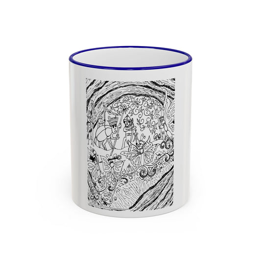 Accent Rim and Handle Mug 11oz - Old Tom Beetle, King and Queen & the Butterfly Council