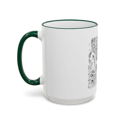 Accent Rim and Handle Mug 11oz - Wind Fairy Mushroom Garden