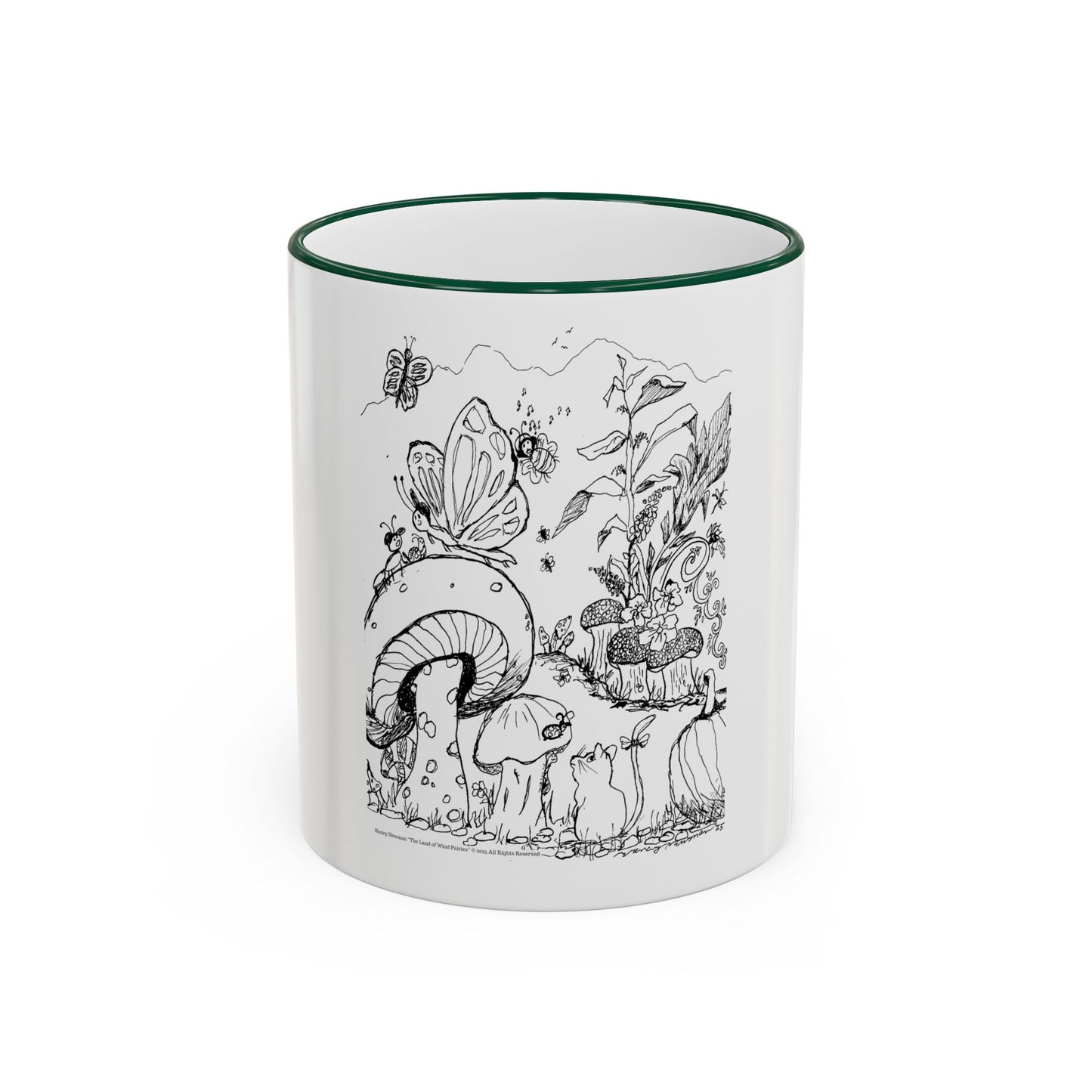 Mug 11oz with Handle – Wind Fairy Mushroom Garden™ (Land of Wind Fairies™)