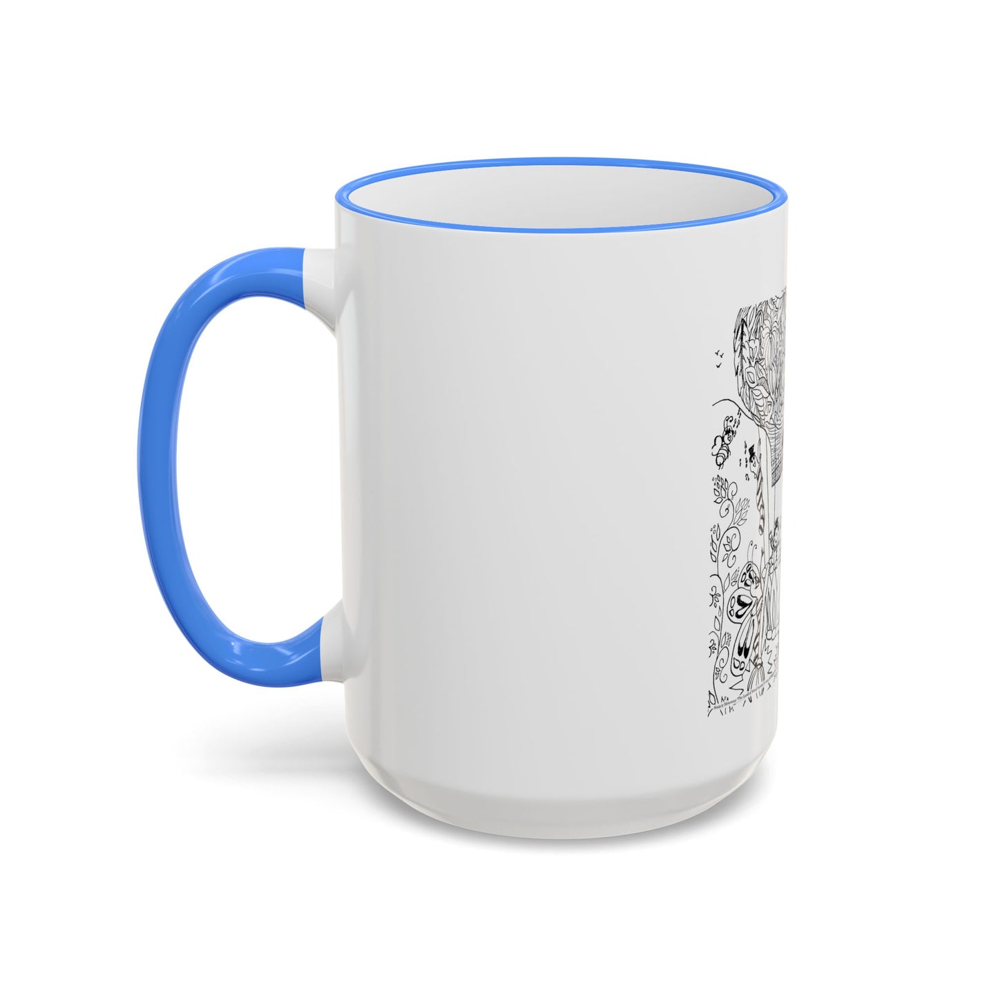 Accent Rim and Handle Mug 11oz - Wind Fairy Mushroom Garden