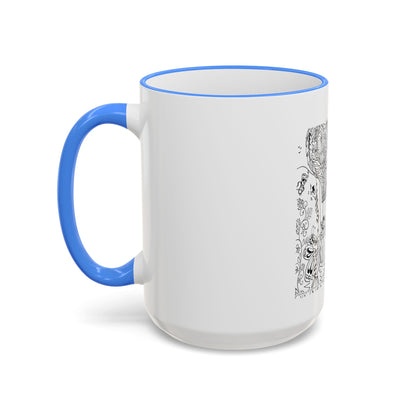 Accent Rim and Handle Mug 11oz - Wind Fairy Mushroom Garden