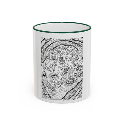 Accent Rim and Handle Mug 11oz - Old Tom Beetle, King and Queen & the Butterfly Council