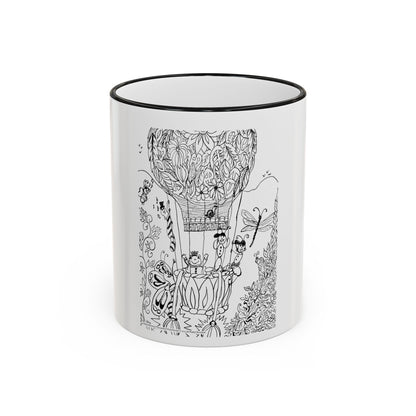 Accent Rim and Handle Mug 11oz - Wind Fairy Mushroom Garden
