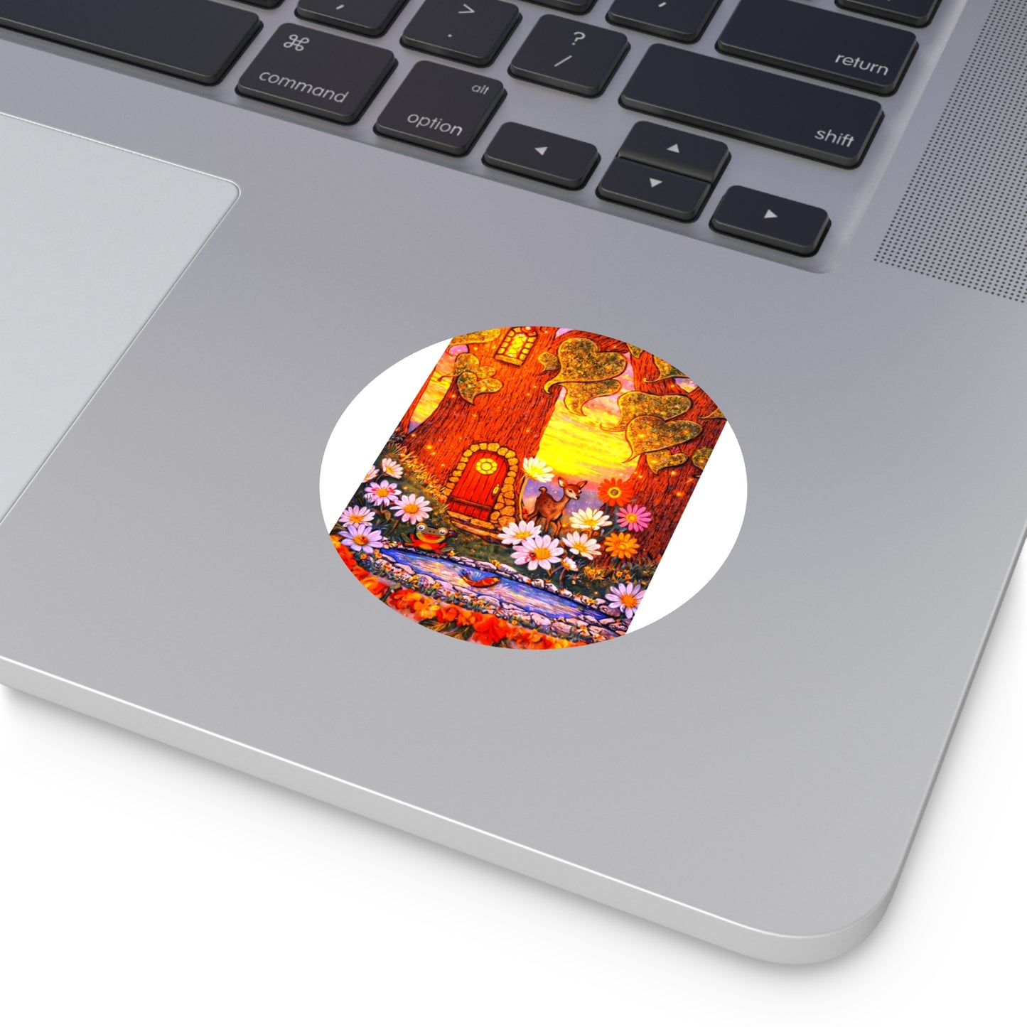 Round Vinyl Sticker Fairy Old Oak Tree — The Land of Wind Fairies Series