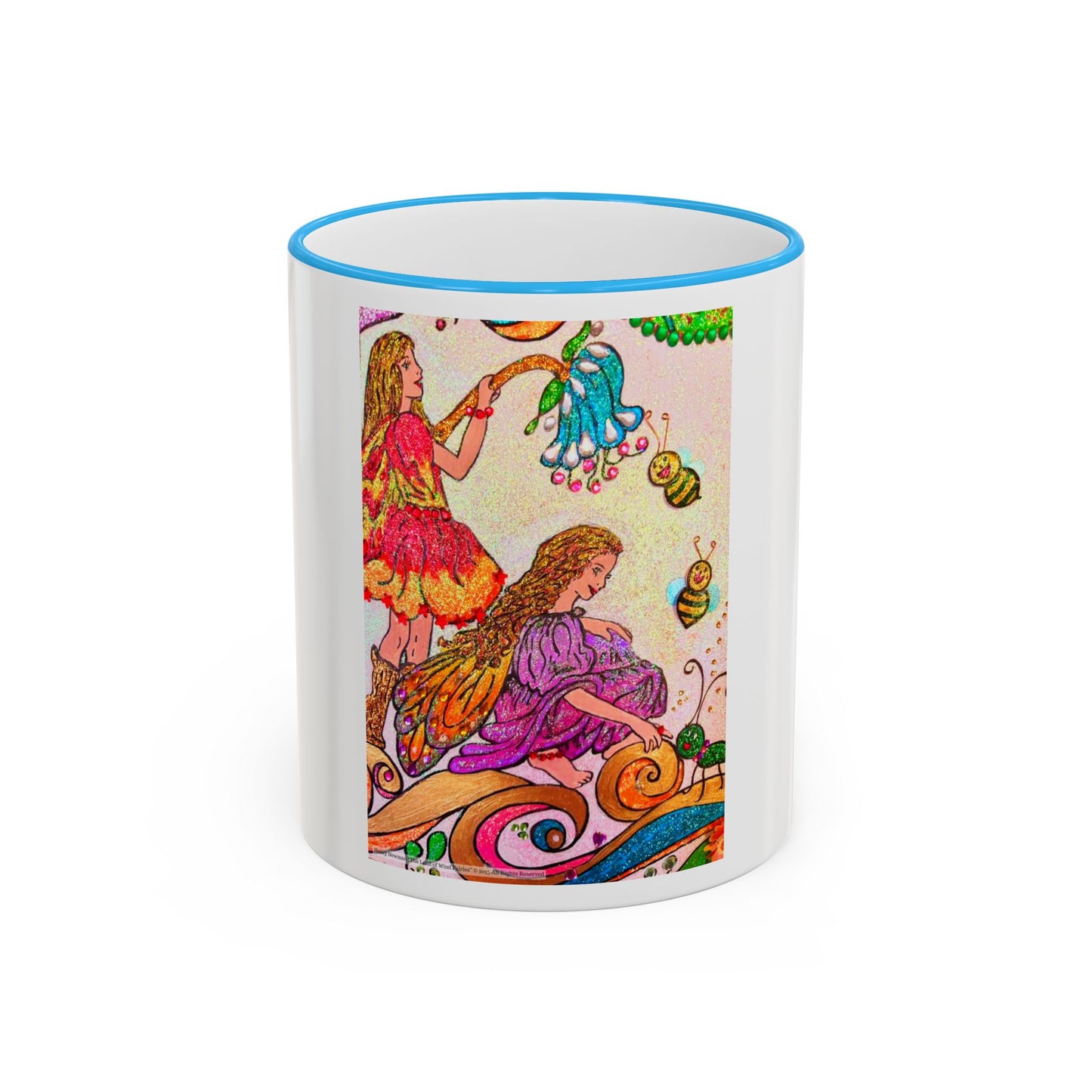 Accent Rim and Handle Mug 11oz - The Land of the Wind Fairies