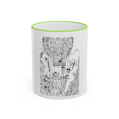 Accent Rim and Handle Mug 11oz - Wind Fairy Mushroom Garden