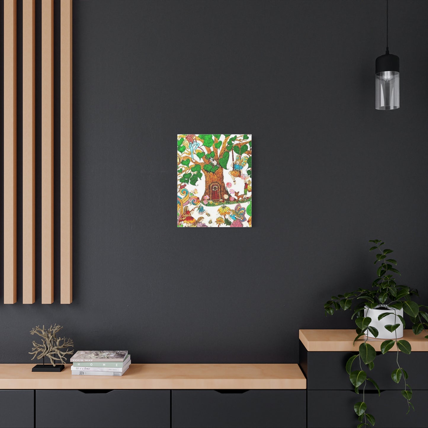 Old Oak Tree Matte Canvas The Land of Wind Fairies Series