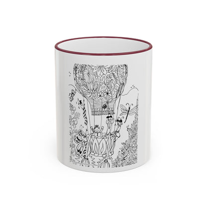 Accent Rim and Handle Mug 11oz - Wind Fairy Mushroom Garden