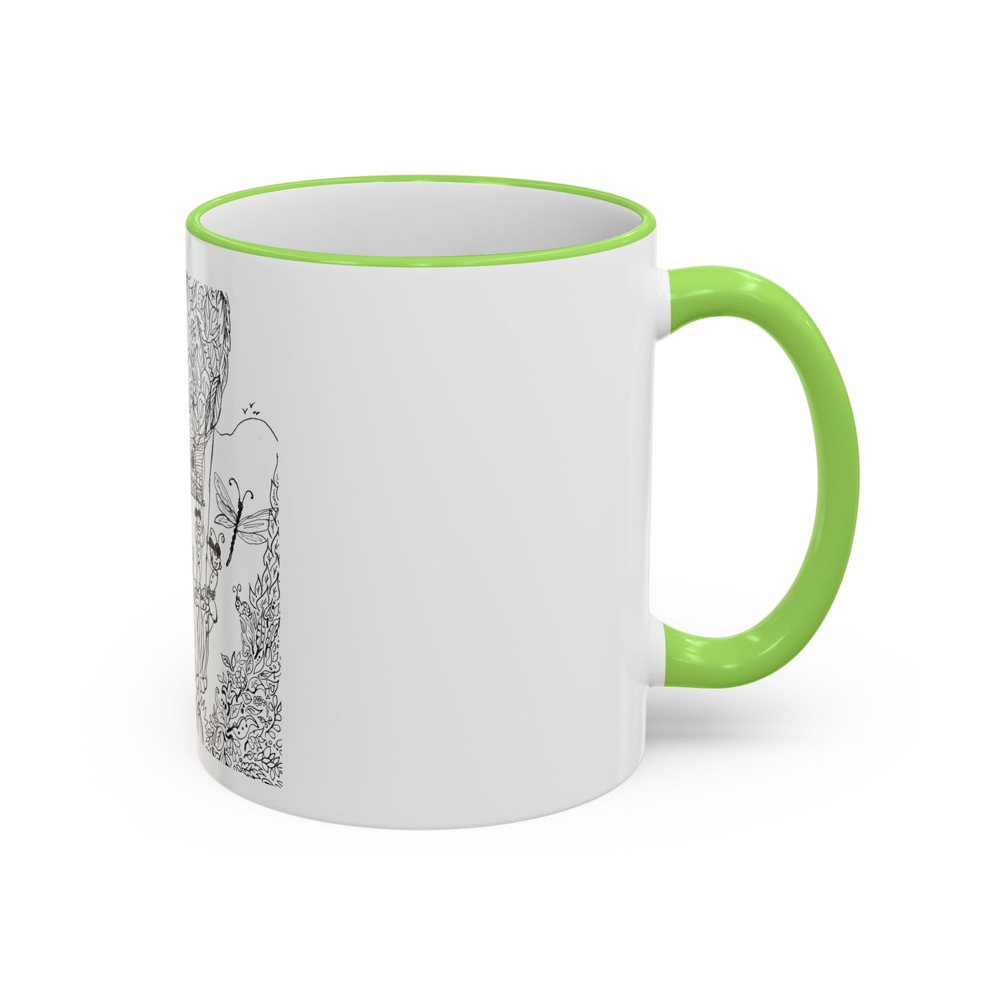 Accent Rim and Handle Mug 11oz - Wind Fairy Mushroom Garden