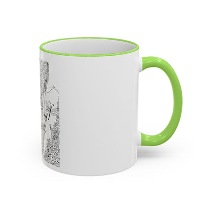 Accent Rim and Handle Mug 11oz - Wind Fairy Mushroom Garden