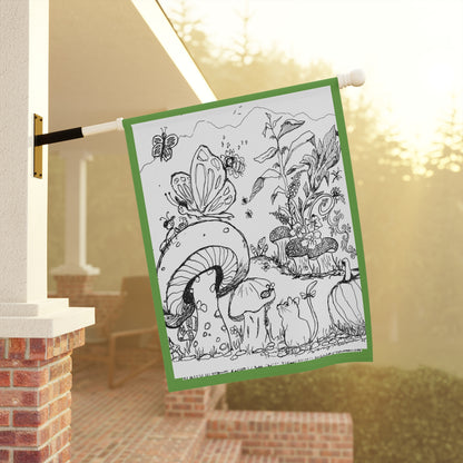 Garden Banner — The Land of Wind Fairies™ Whimsical Fairy Mushroom Garden