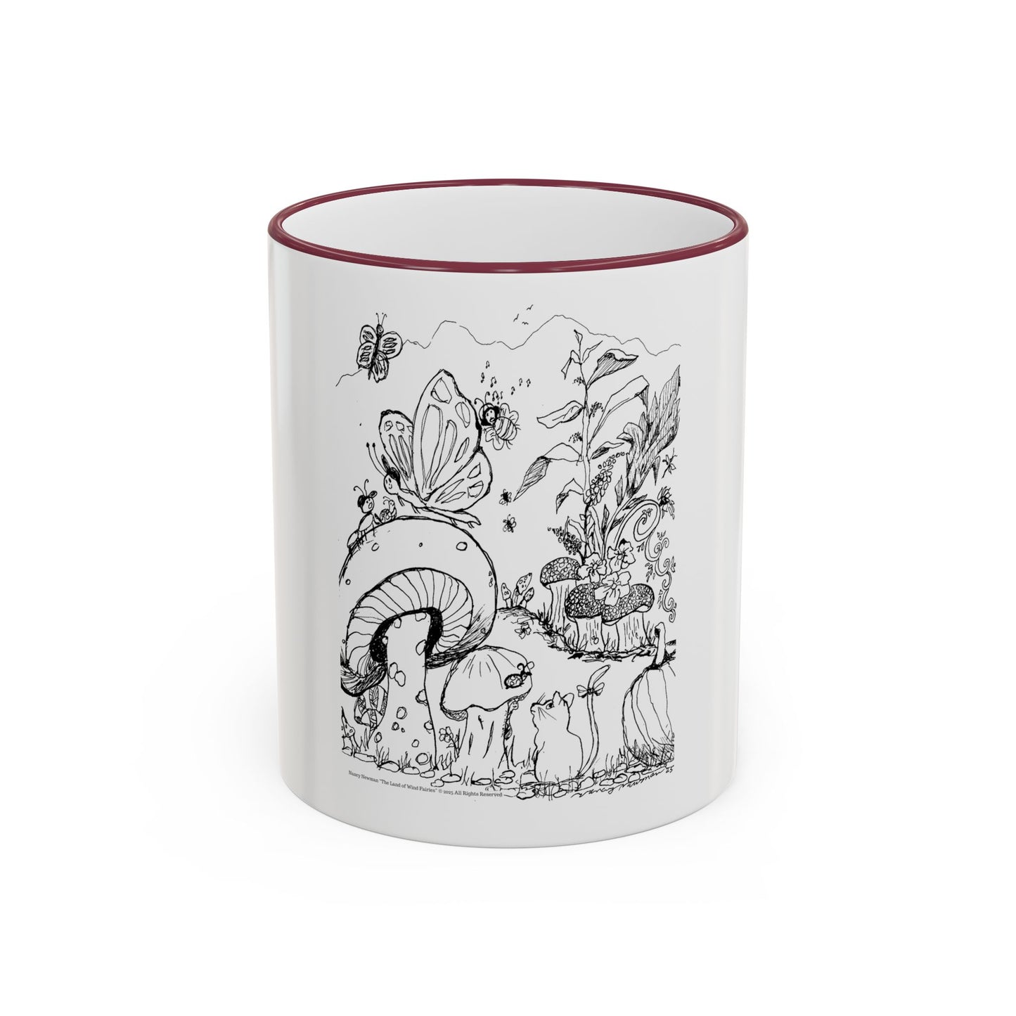 Mug 11oz with Handle – Wind Fairy Mushroom Garden™ (Land of Wind Fairies™)