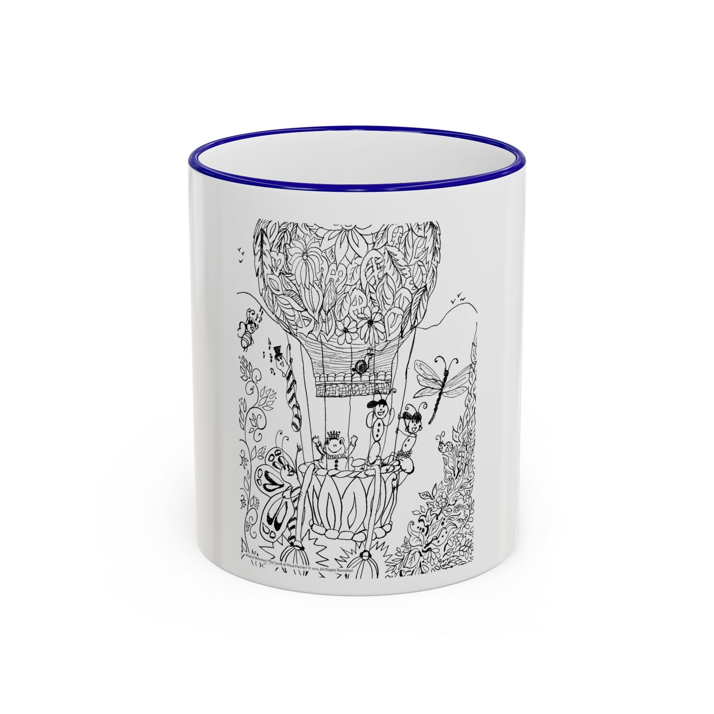 Accent Rim and Handle Mug 11oz - Wind Fairy Mushroom Garden