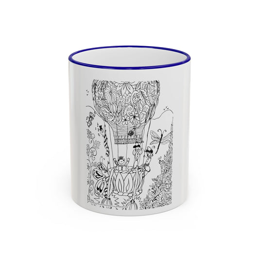 Accent Rim and Handle Mug 11oz - Wind Fairy Mushroom Garden