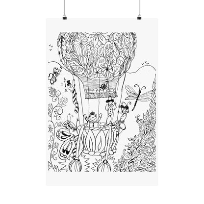 Poster -Hot Air Balloon  (Matte) — Whimsical Art from The Land of Wind Fairies™