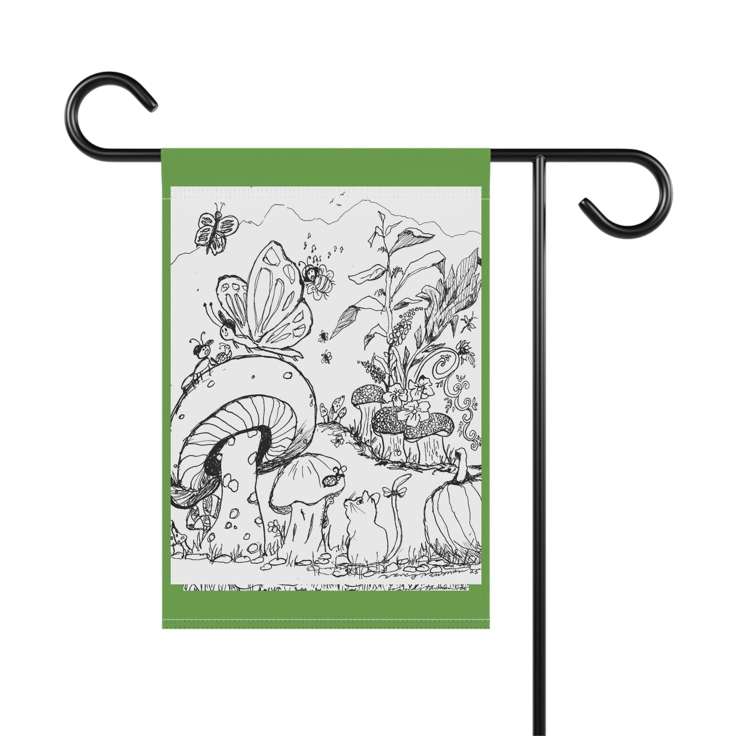 Garden Banner — The Land of Wind Fairies™ Whimsical Fairy Mushroom Garden