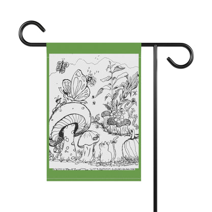 Garden Banner — The Land of Wind Fairies™ Whimsical Fairy Mushroom Garden