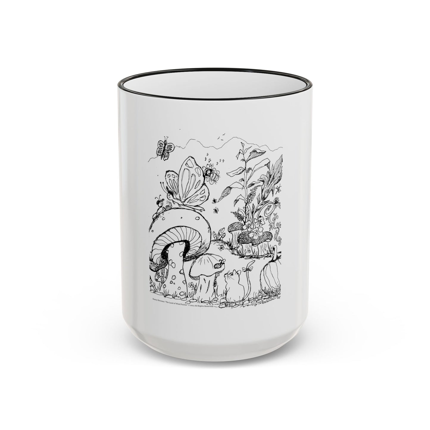 Mug 11oz with Handle – Wind Fairy Mushroom Garden™ (Land of Wind Fairies™)