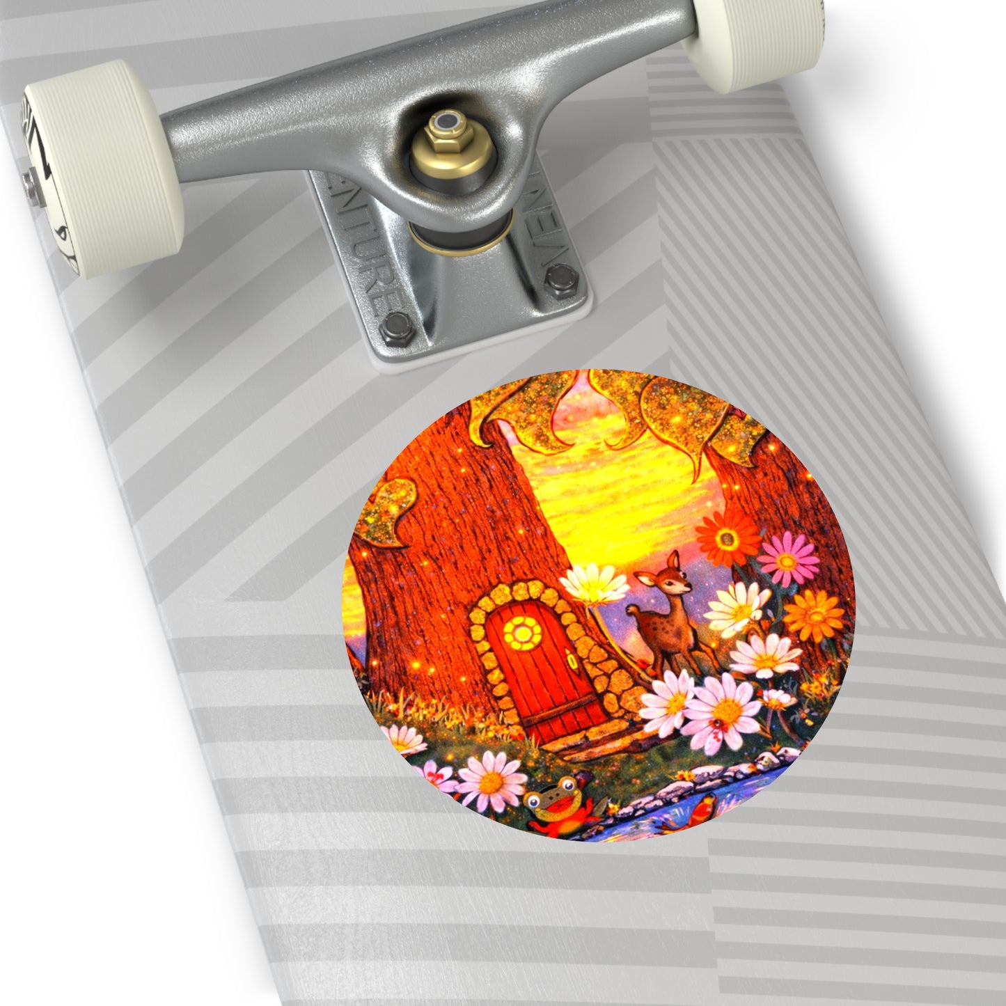 Round Vinyl Sticker Fairy Old Oak Tree — The Land of Wind Fairies Series