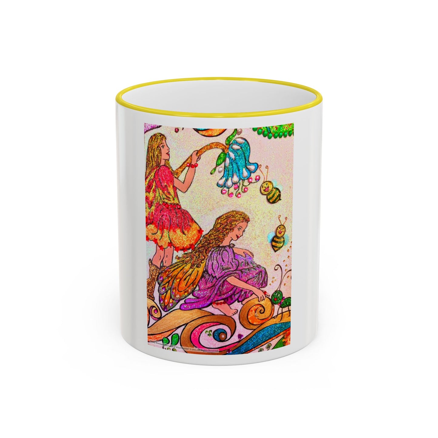 Accent Rim and Handle Mug 11oz - The Land of the Wind Fairies