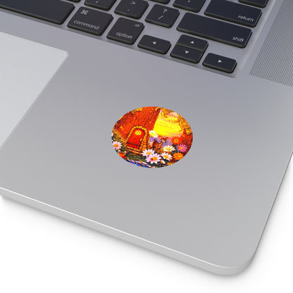 Round Vinyl Sticker Fairy Old Oak Tree — The Land of Wind Fairies Series