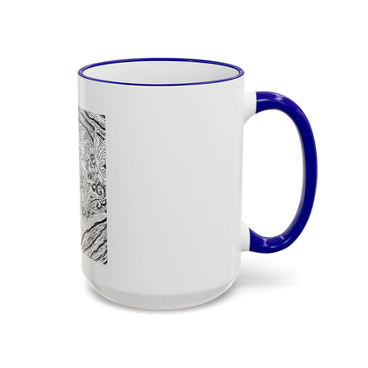 Accent Rim and Handle Mug 11oz - Old Tom Beetle, King and Queen & the Butterfly Council