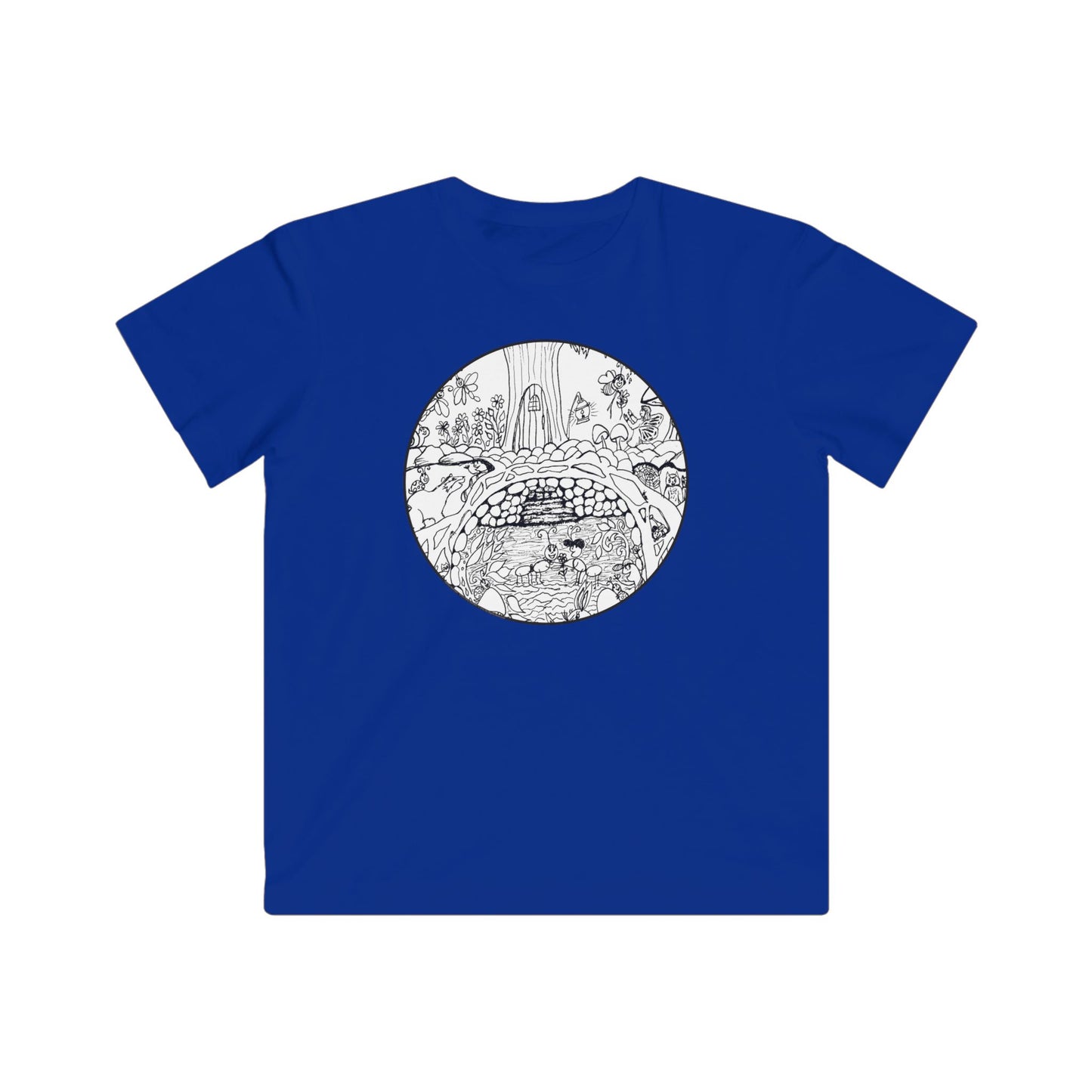 Kids fine jersey Tee - Wind Fairy Garden (circle)