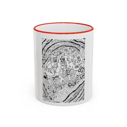 Accent Rim and Handle Mug 11oz - Old Tom Beetle, King and Queen & the Butterfly Council