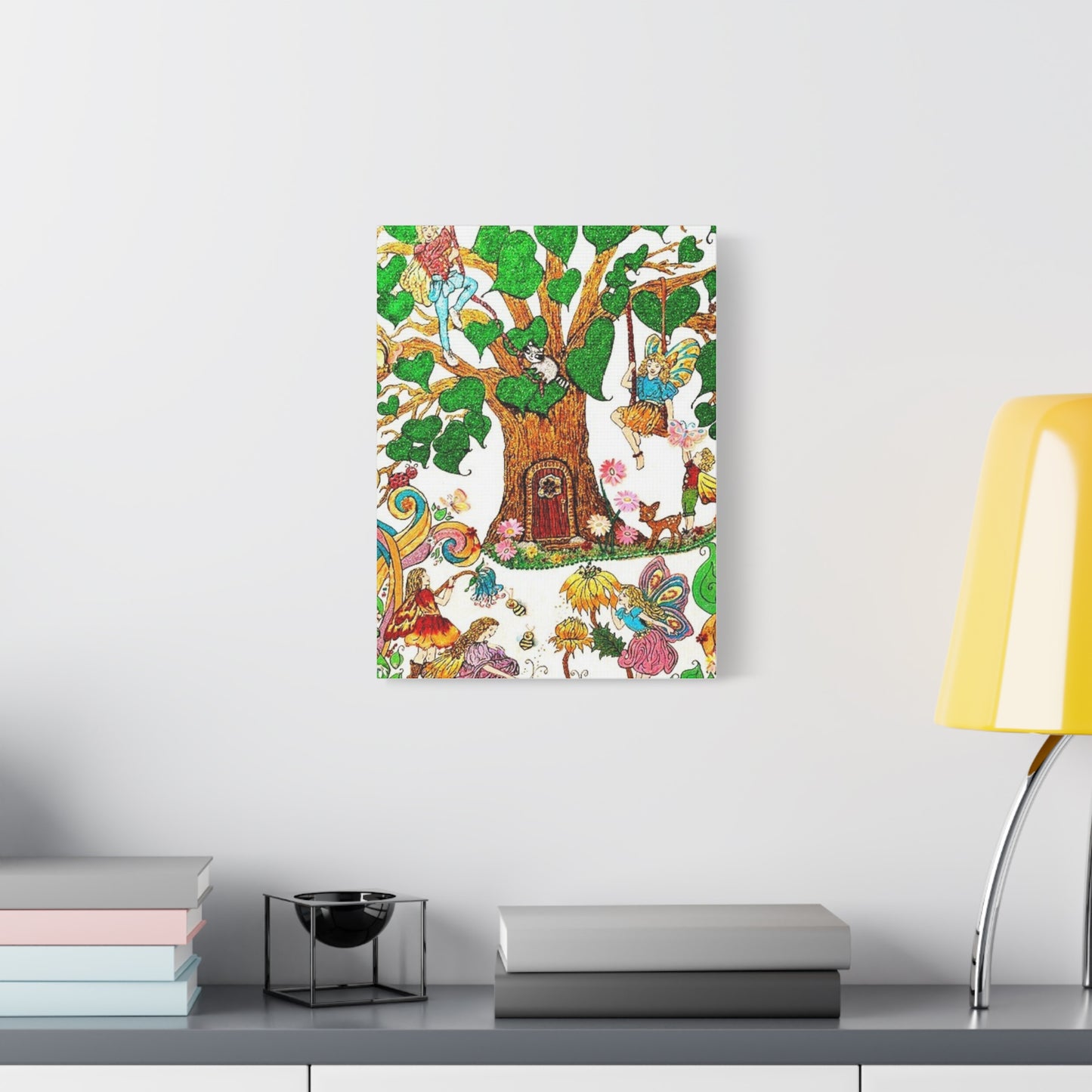 Old Oak Tree Matte Canvas The Land of Wind Fairies Series
