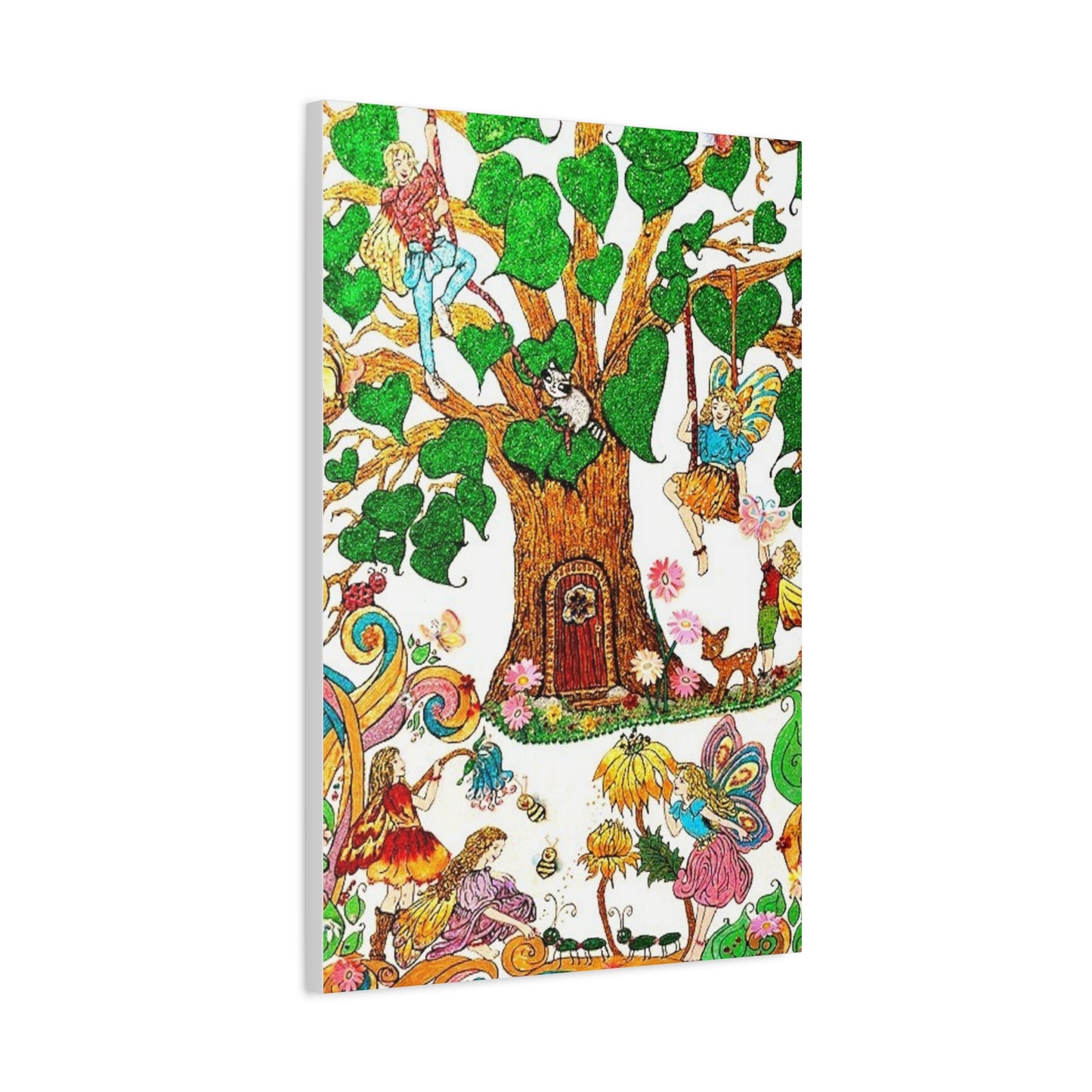 Old Oak Tree Matte Canvas The Land of Wind Fairies Series