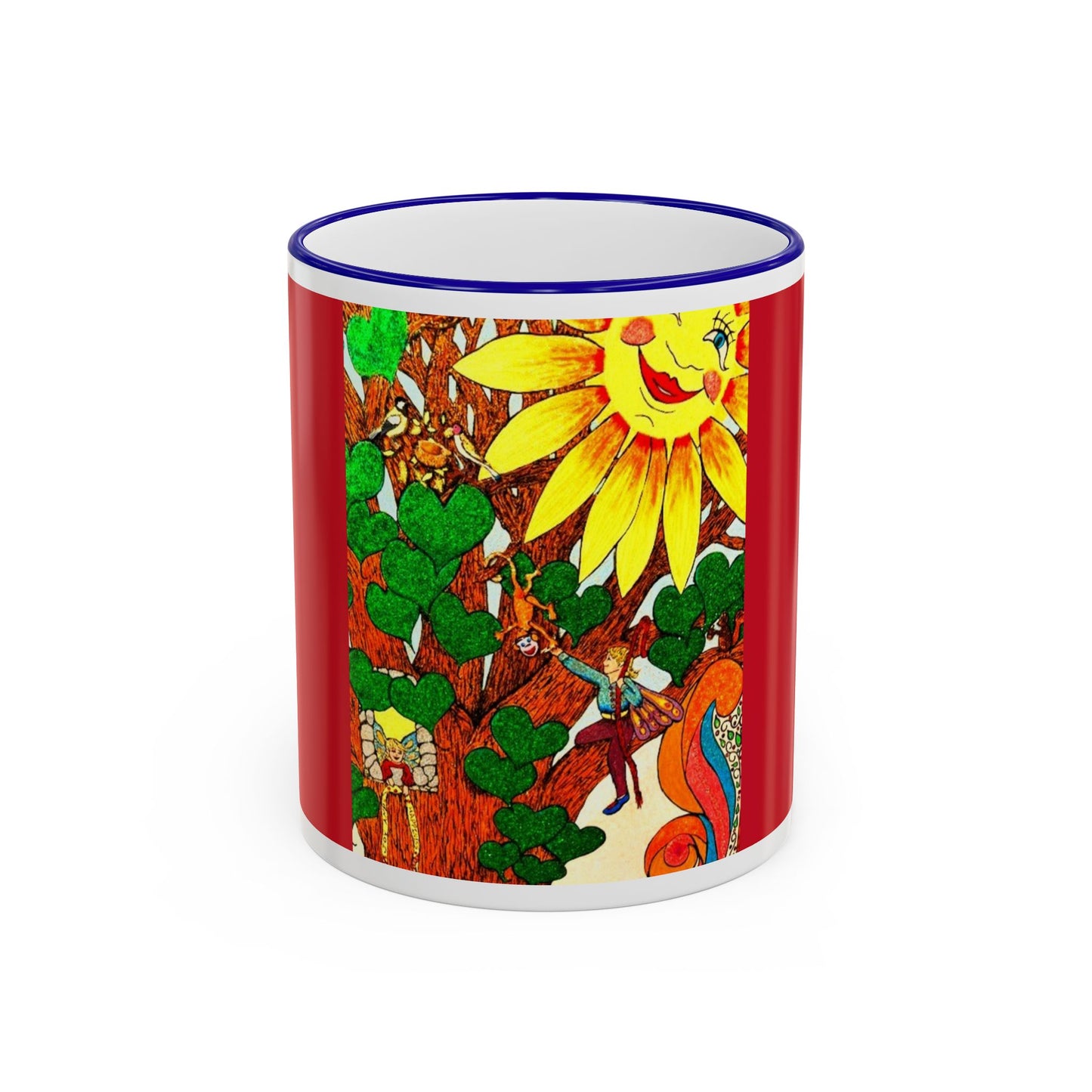 Mug Accent Rim & Handle 11oz/15oz -  Swinging in the Old Oak Tree  (Land of Wind Fairies™)