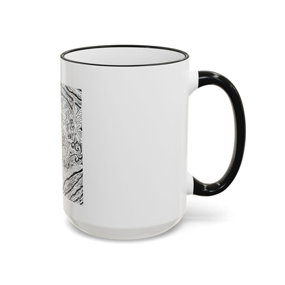 Accent Rim and Handle Mug 11oz - Old Tom Beetle, King and Queen & the Butterfly Council