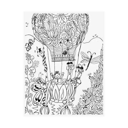 Poster -Hot Air Balloon  (Matte) — Whimsical Art from The Land of Wind Fairies™