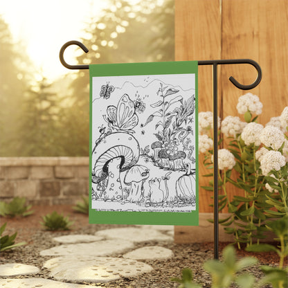 Garden Banner — The Land of Wind Fairies™ Whimsical Fairy Mushroom Garden