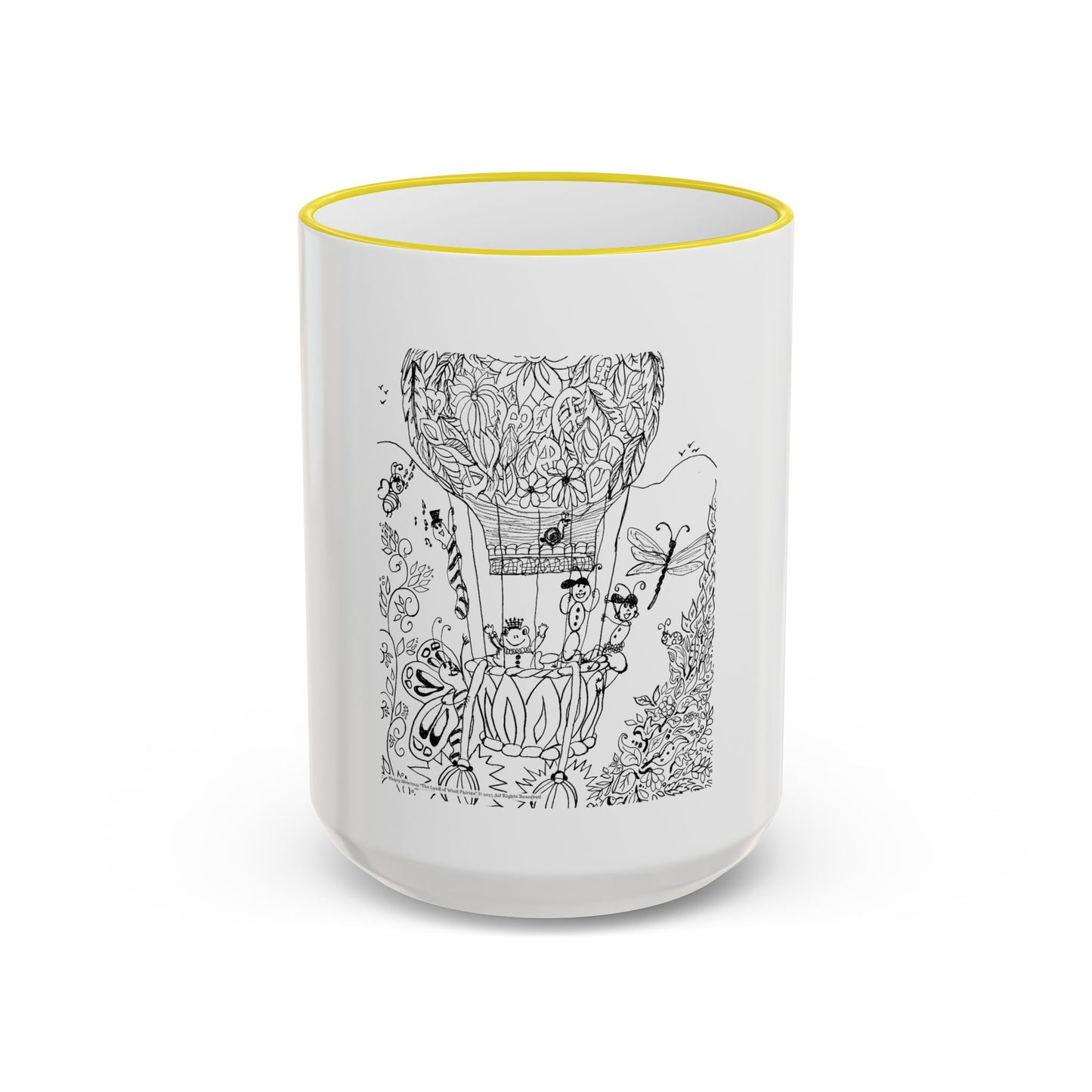 Accent Rim and Handle Mug 11oz - Wind Fairy Mushroom Garden