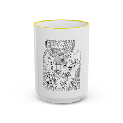 Accent Rim and Handle Mug 11oz - Wind Fairy Mushroom Garden