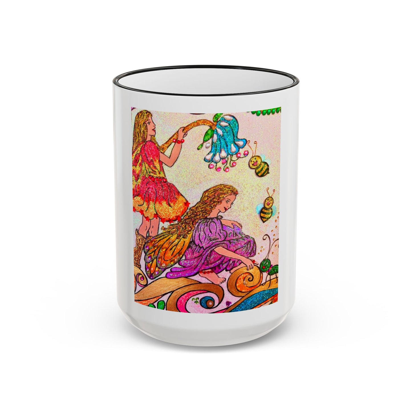 Accent Rim and Handle Mug 11oz - The Land of the Wind Fairies