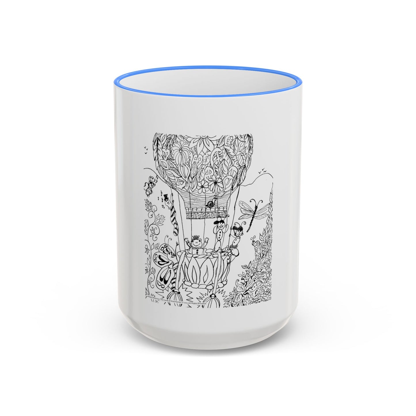 Accent Rim and Handle Mug 11oz - Wind Fairy Mushroom Garden