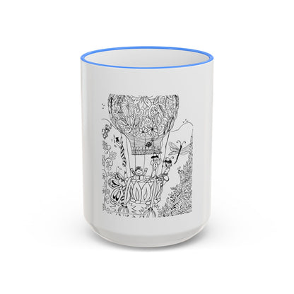Accent Rim and Handle Mug 11oz - Wind Fairy Mushroom Garden