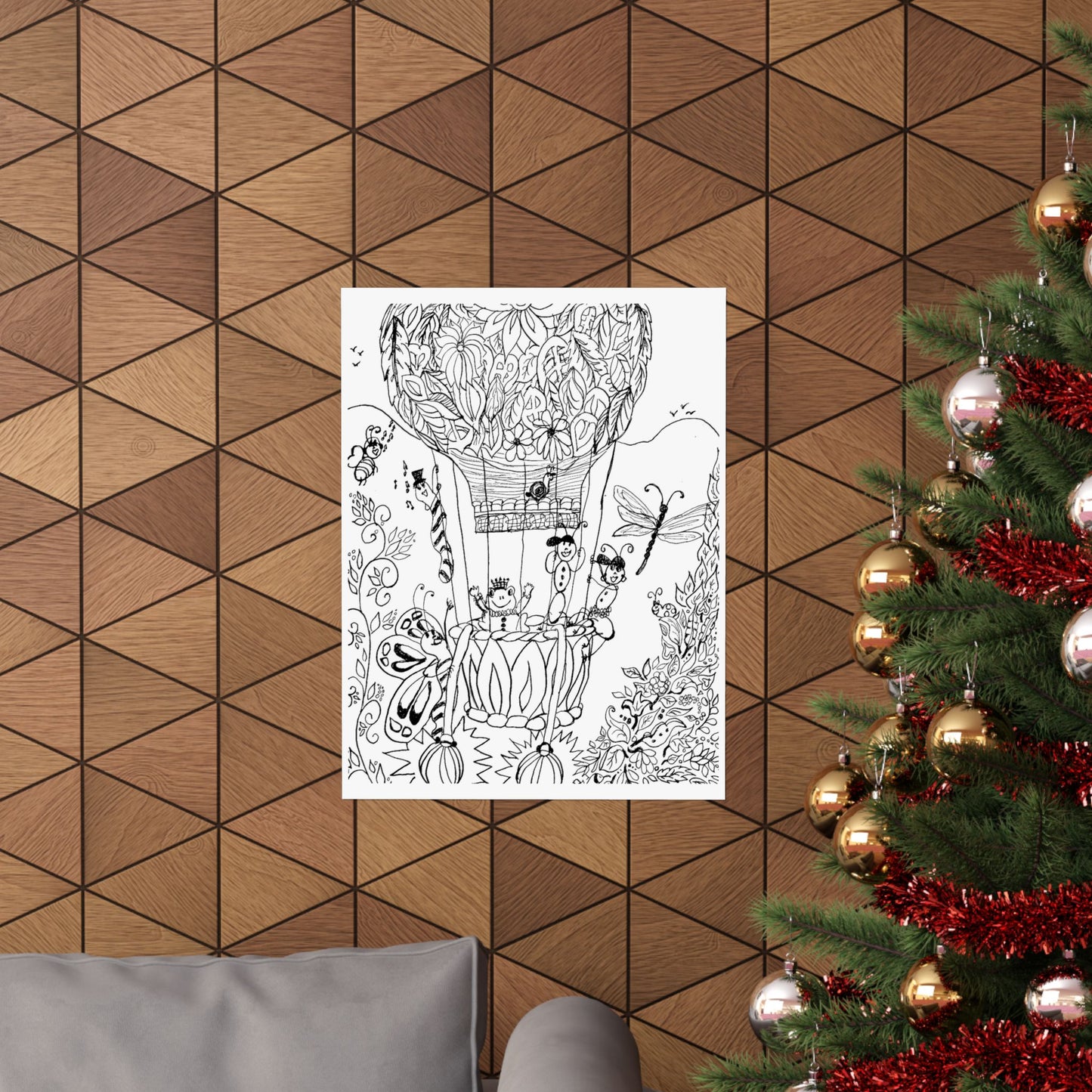 Poster -Hot Air Balloon  (Matte) — Whimsical Art from The Land of Wind Fairies™