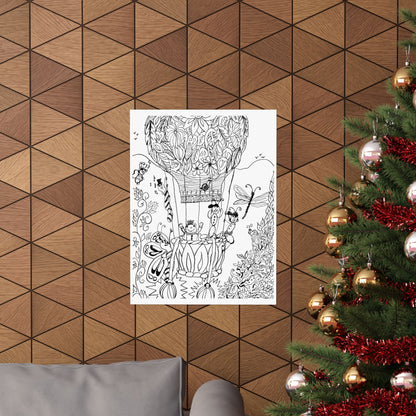 Poster -Hot Air Balloon  (Matte) — Whimsical Art from The Land of Wind Fairies™
