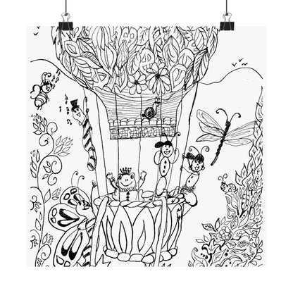 Poster -Hot Air Balloon  (Matte) — Whimsical Art from The Land of Wind Fairies™