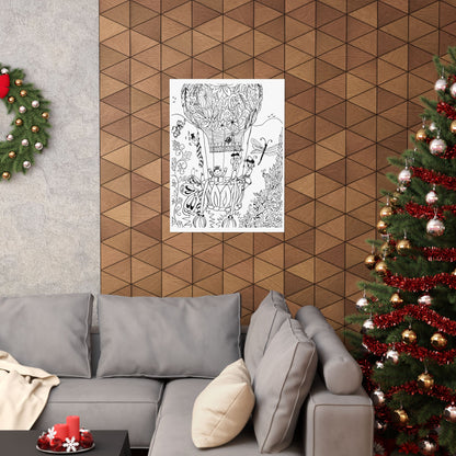 Poster -Hot Air Balloon  (Matte) — Whimsical Art from The Land of Wind Fairies™