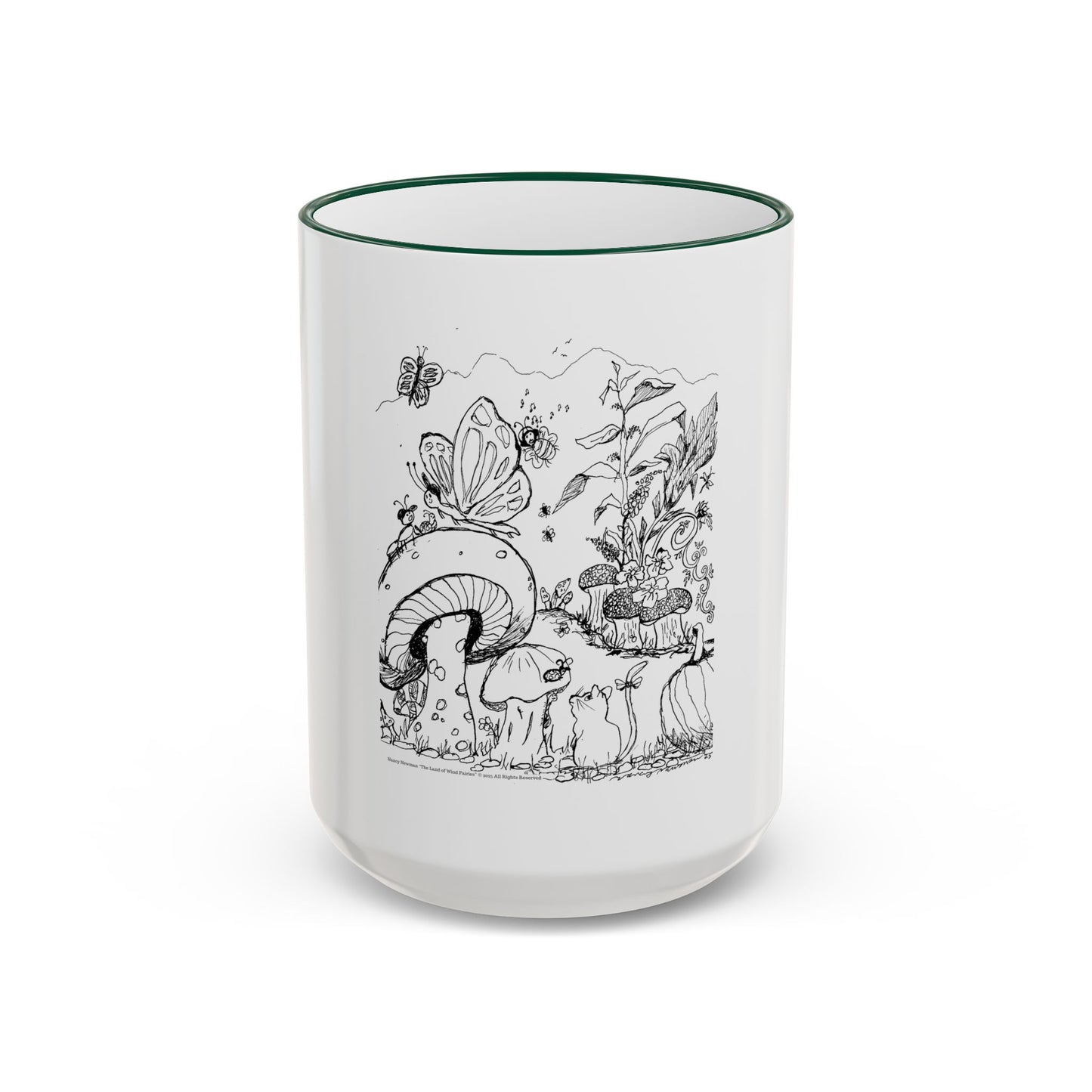 Mug 11oz with Handle – Wind Fairy Mushroom Garden™ (Land of Wind Fairies™)