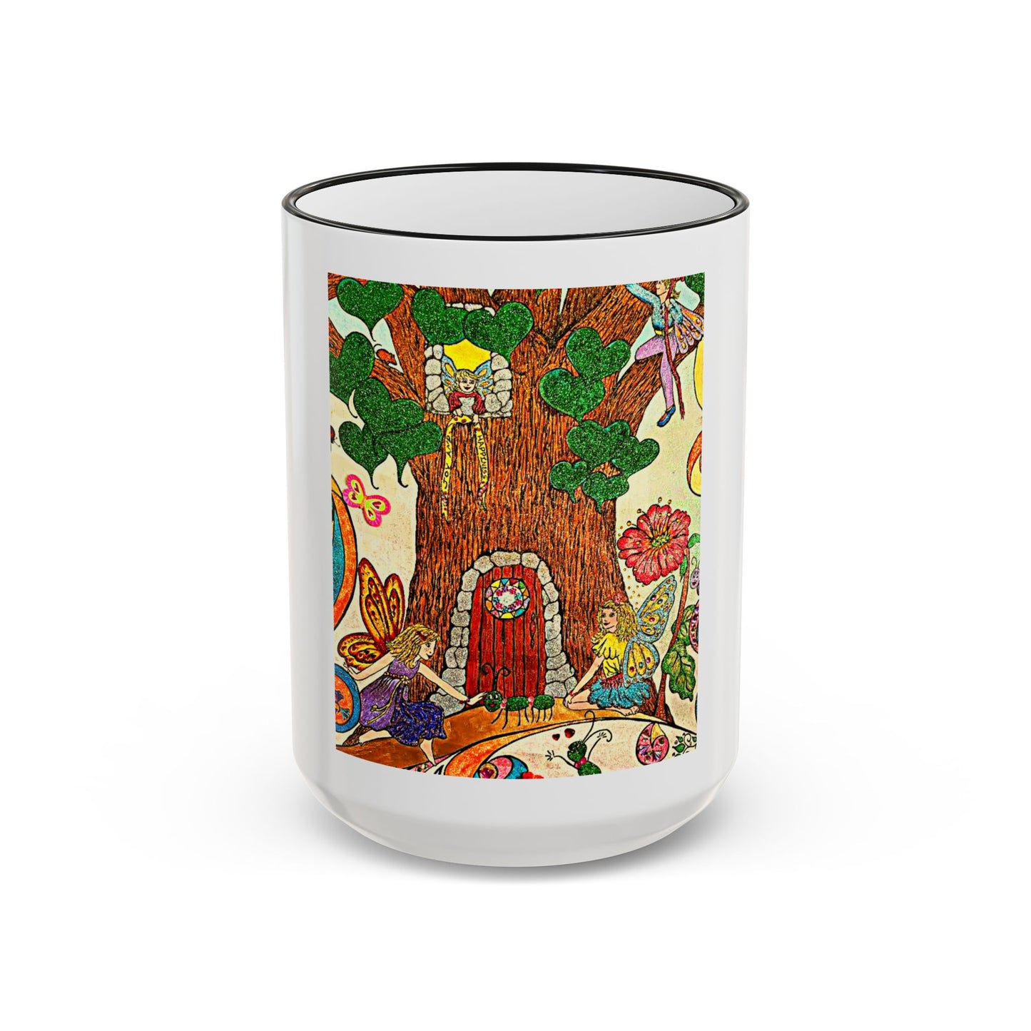 Accent Rim and Handle Mug 11oz - The Land of the Wind Fairies P20
