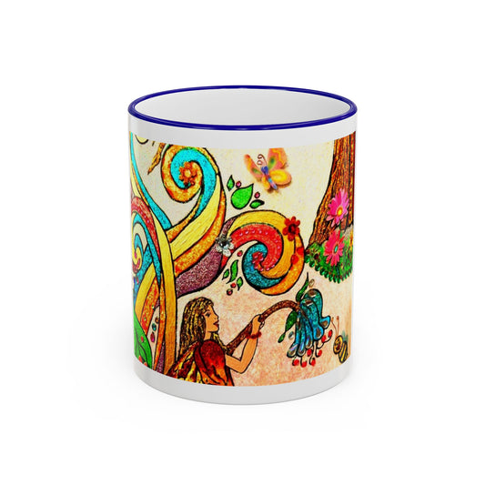 Accent Rim and Handle Mug 11oz - The Land of the Wind Fairies
