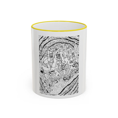 Accent Rim and Handle Mug 11oz - Old Tom Beetle, King and Queen & the Butterfly Council
